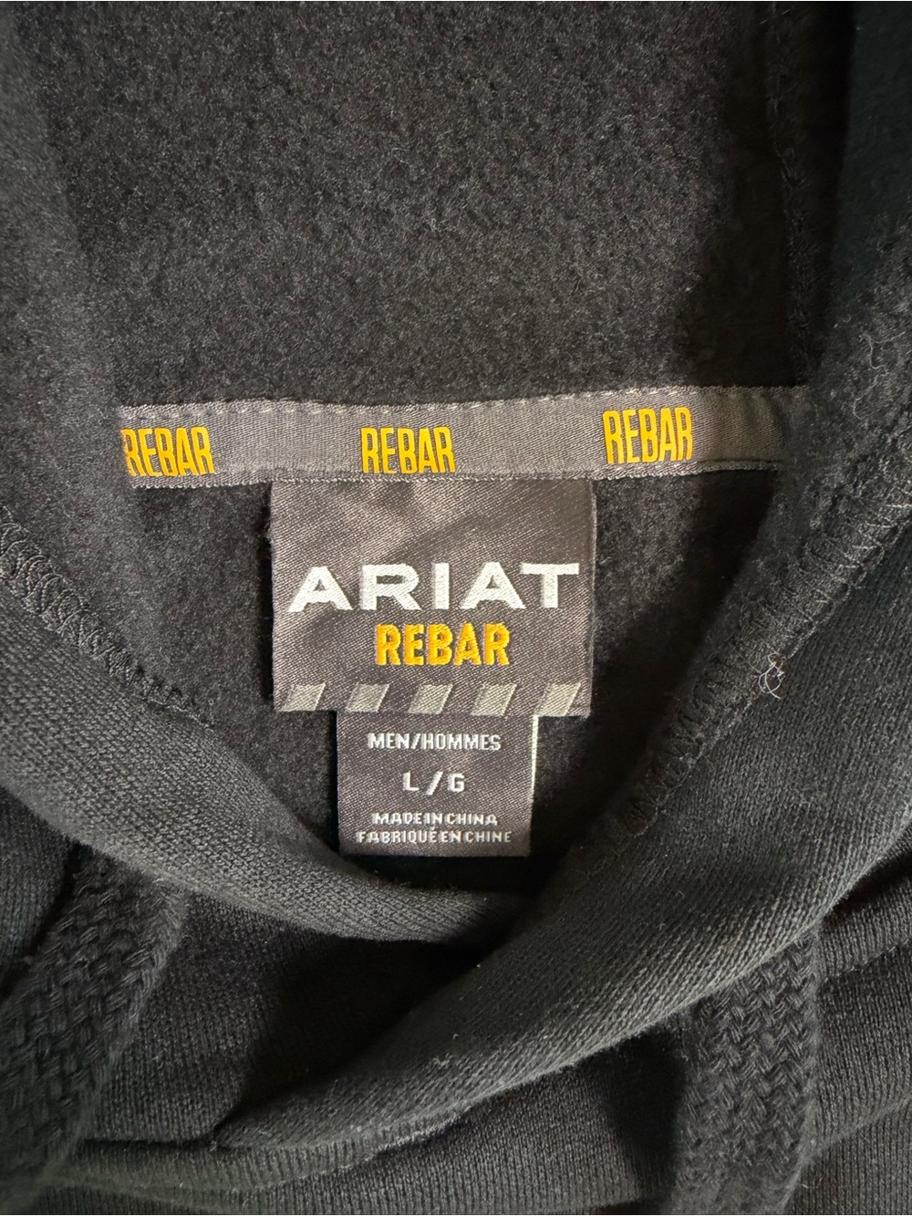 Ariat Black Hoodie with Neon Yellow Sleeve Logo - Picture 3 of 6